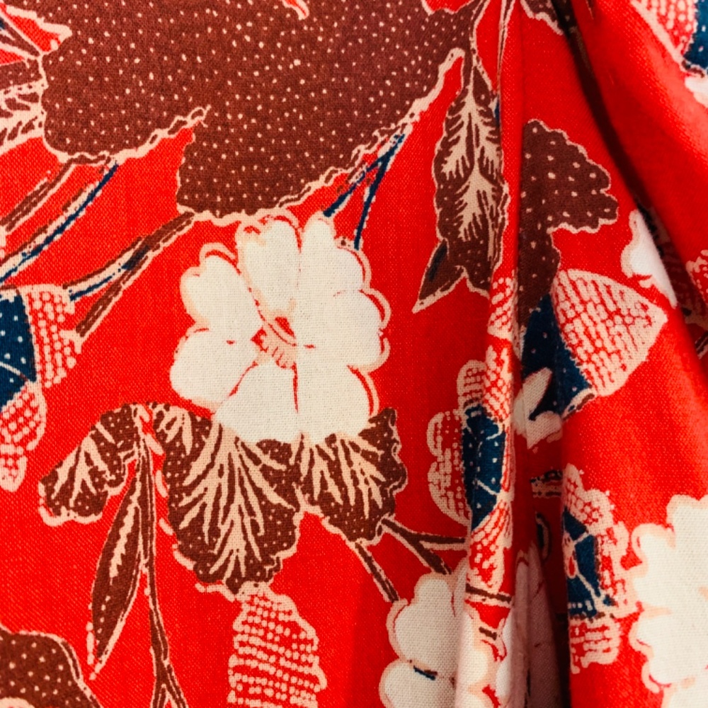 Ulla Johnson Red Liv Floral Mini Dress Size 8 Long Sleeves Cotton Blend Boho - Picture 10 of 16